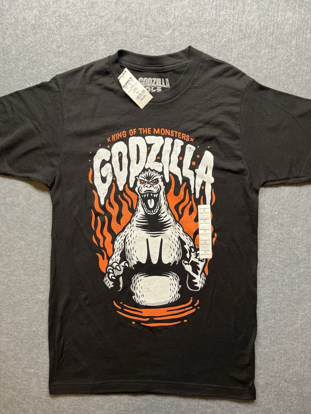 NWT Godzilla King of the Monsters Graphic T Shirt Black Orange Men’s Size S Toho